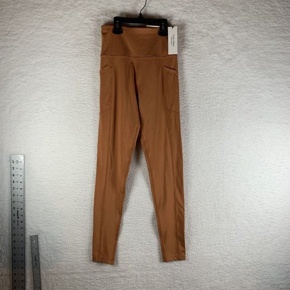 Calvin Klein Performance Leggings Womens XS Brown Stretch Super High Waist‎ 7564 - Picture 1 of 11